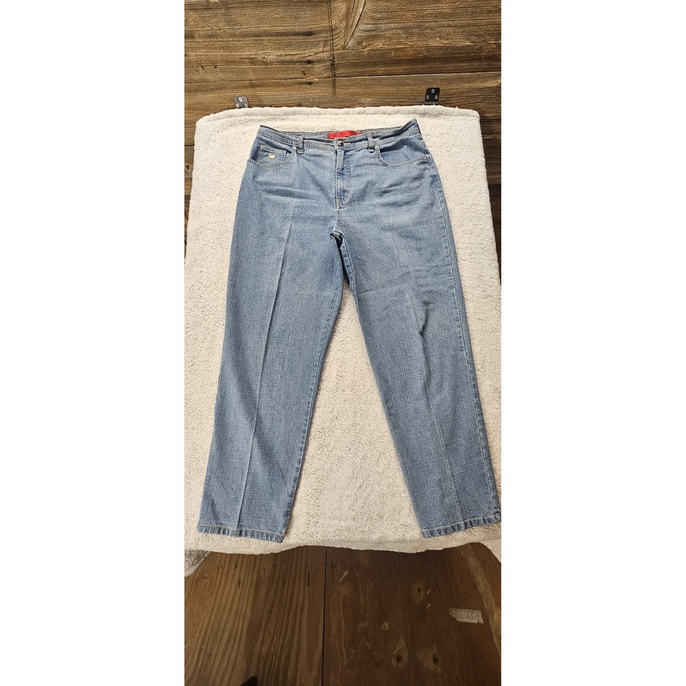 Gloria Vanderbilt Womens Size 16 Straight Jeans Medium Wash Blue Denim Amanda W